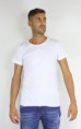 T-shirt basica bianca in cotone elasticizzato 100% Made in Italy